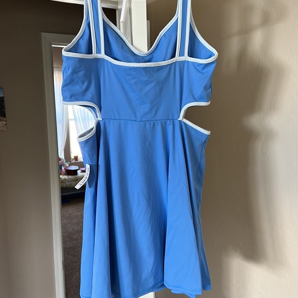 PowerSoft Fit & Flare Shelf-Bra Support Cutout-Waist Dress for Women - Picture 2 of 2